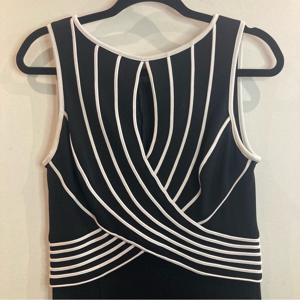 JOSEPH RIBKOFF Sz 8 White Ribbed Bodice Long Line Side Slit Zipper Evening Dress - Picture 3 of 14